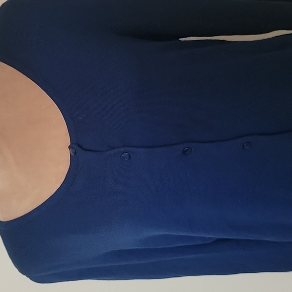 Kenneth Cole Royal Blue Button, Scoop Neck Cardigan, Size L, EUC! - Picture 2 of 6